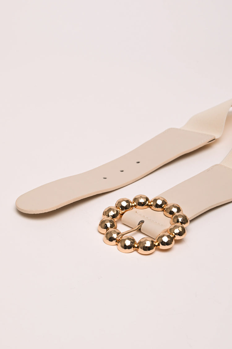 Round buckle elastic belt