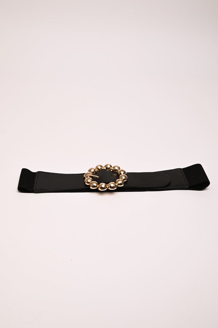 Round buckle elastic belt