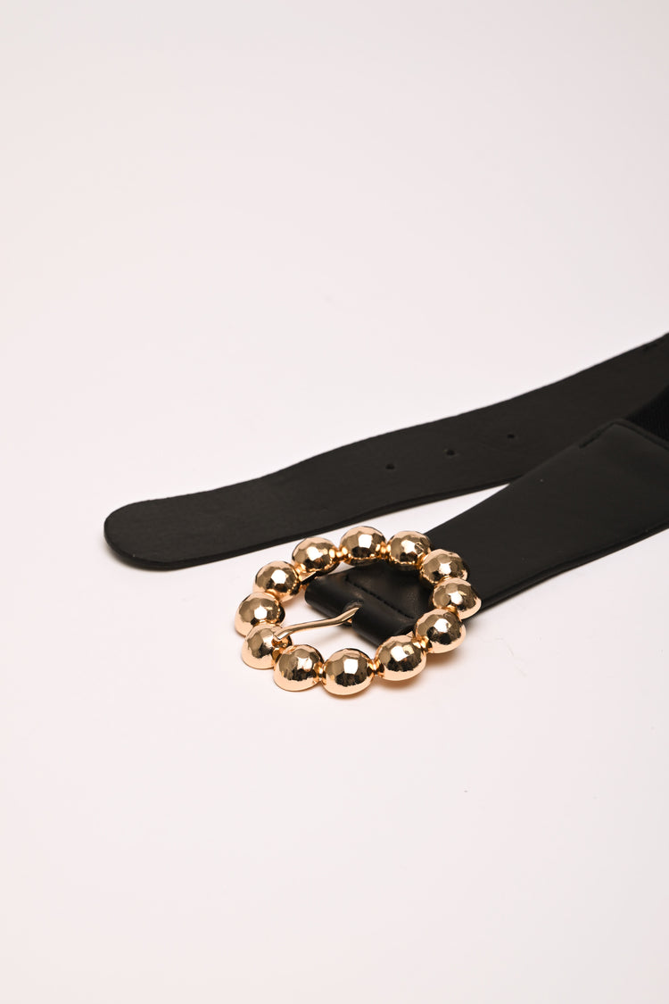 Round buckle elastic belt