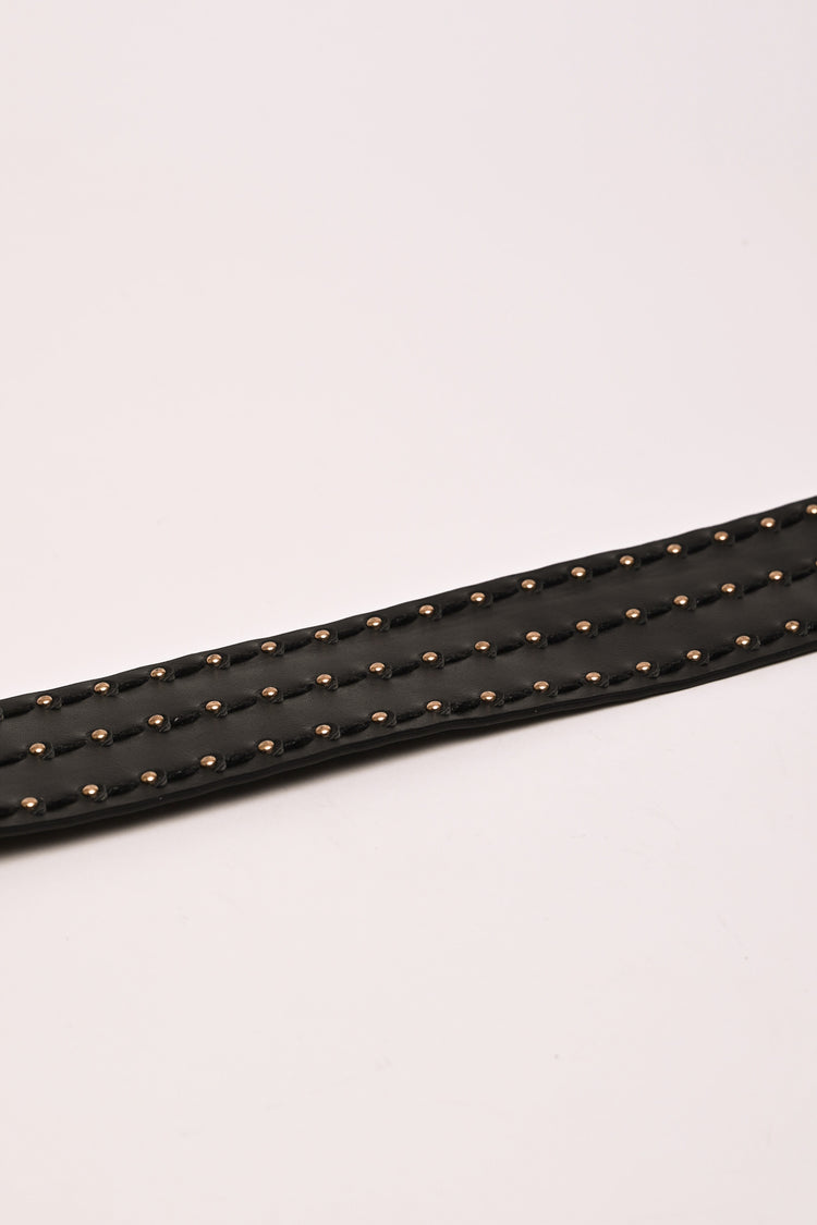 Strings and mini stud sash belt
