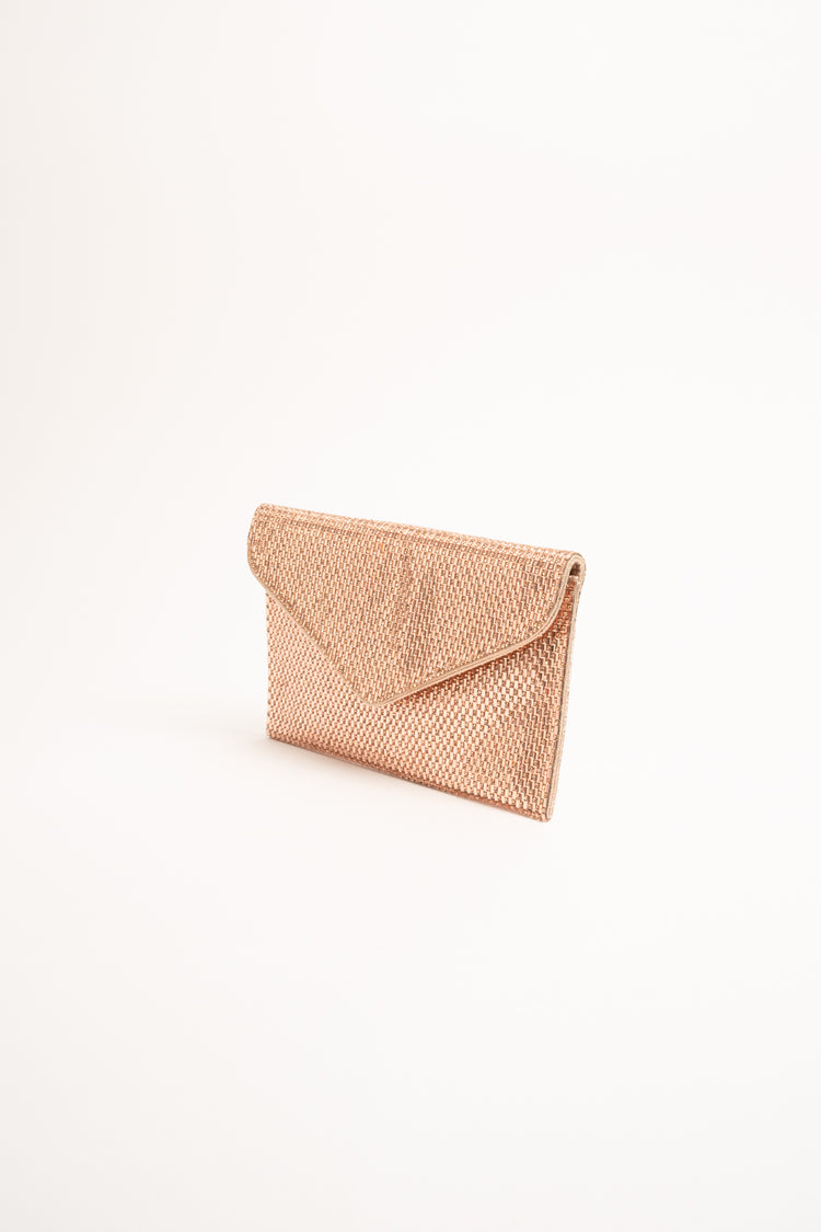 Gold-tone rhinestone-embellished clutch bag