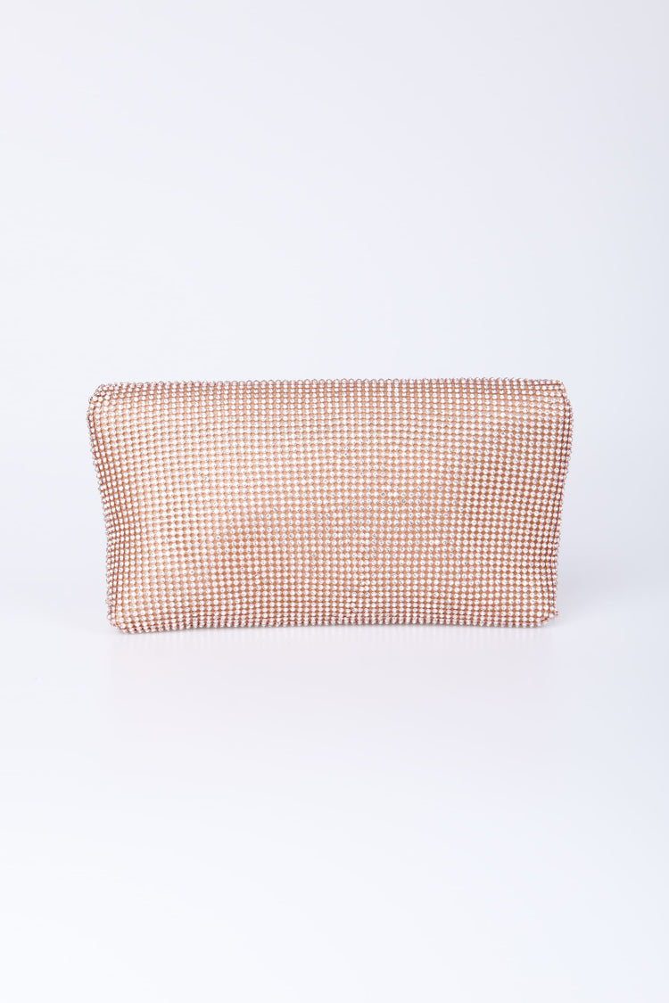 Fringed rhinestones clutch bag