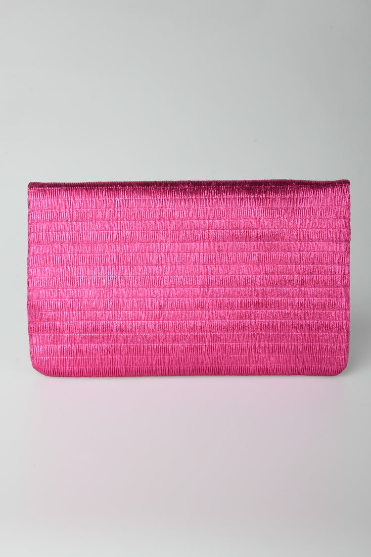 Textured satin clutch bag