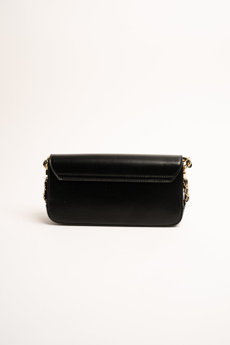 Black clutch with chain handle