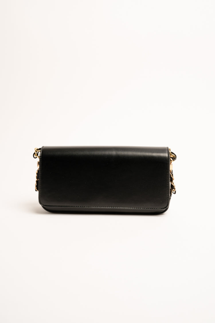 Black clutch with chain handle