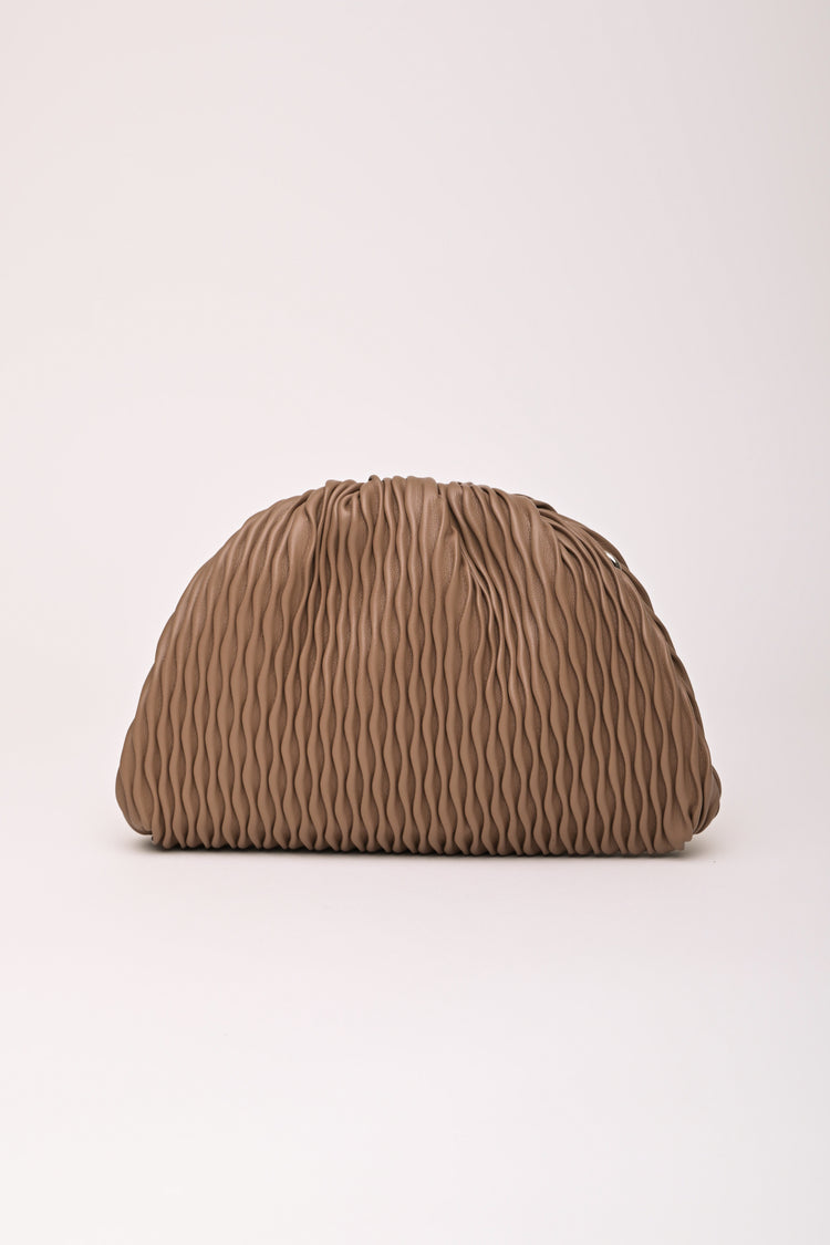 Textured faux leather clutch bag