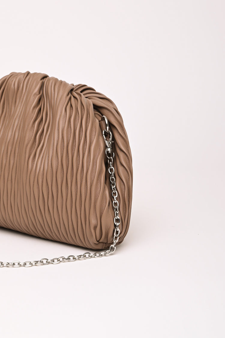 Textured faux leather clutch bag