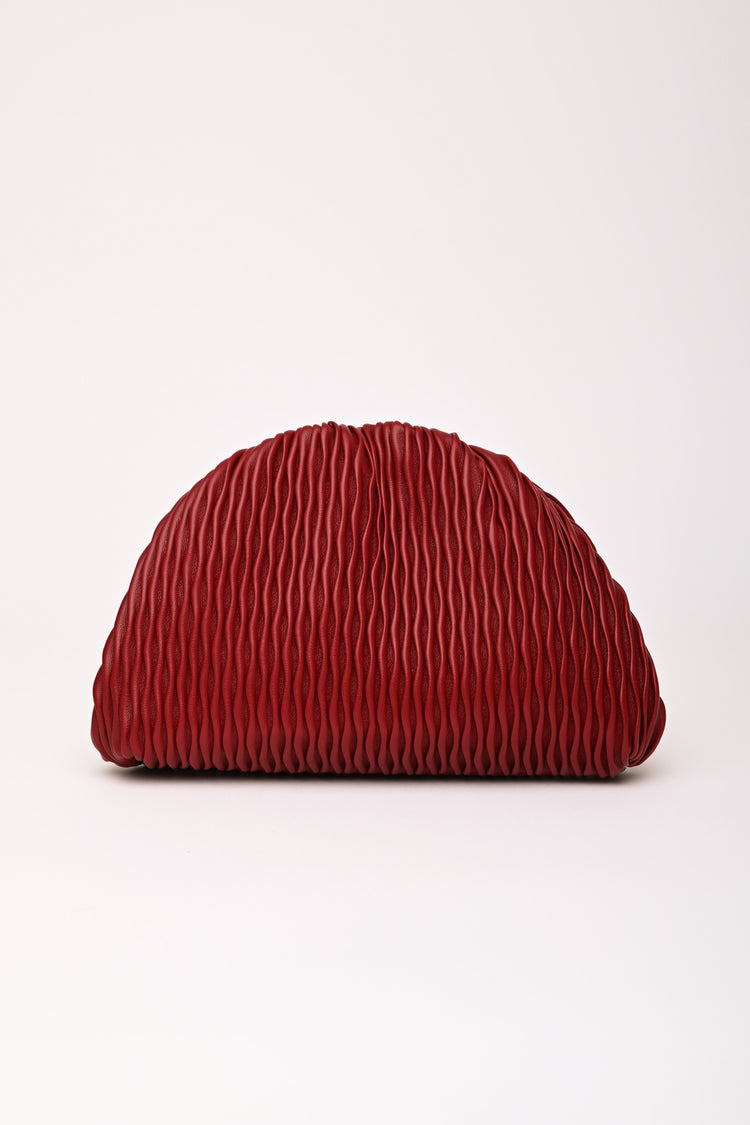 Textured faux leather clutch bag