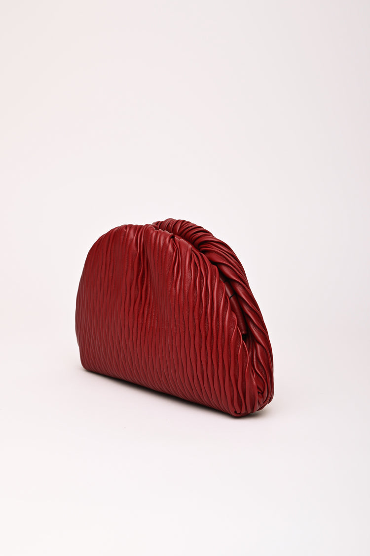 Textured faux leather clutch bag