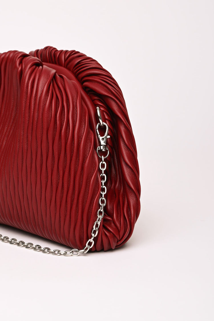 Textured faux leather clutch bag