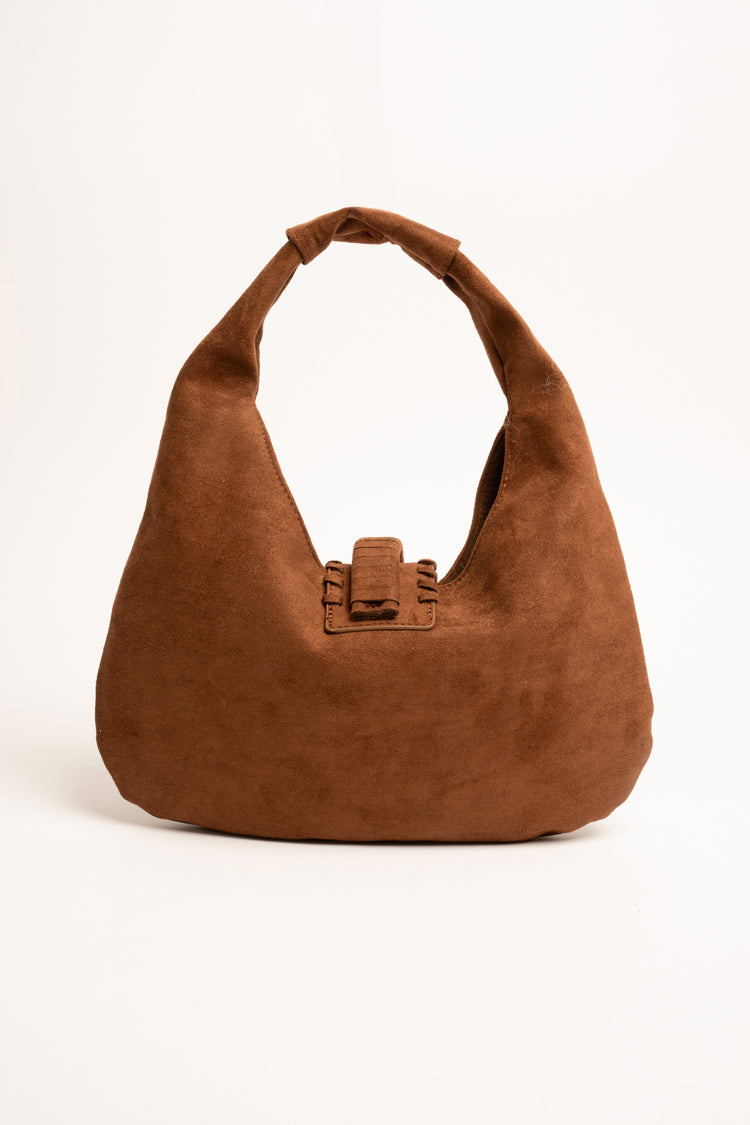 Cognac large fringed large shoulder bag