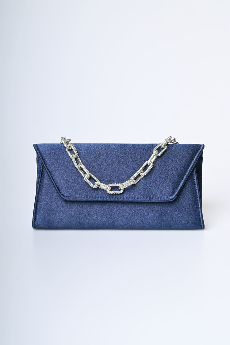 Pochette in raso con manico gioiello