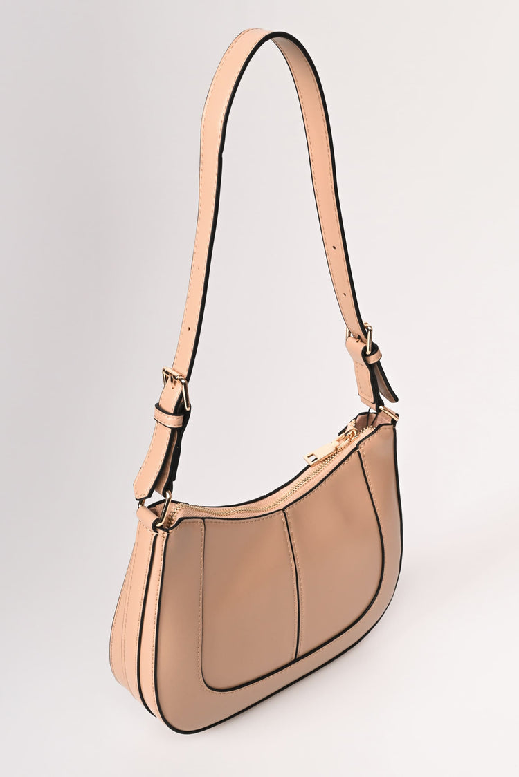 Faux leather shoulder bag