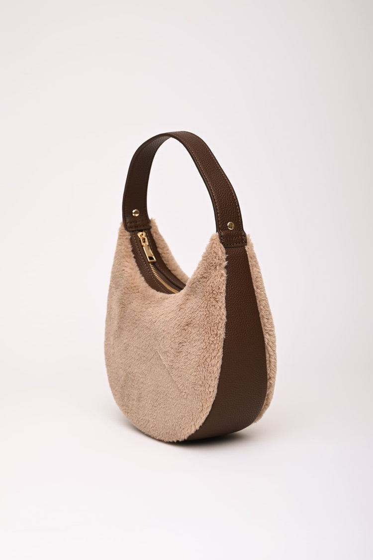 Faux fur hobo bag
