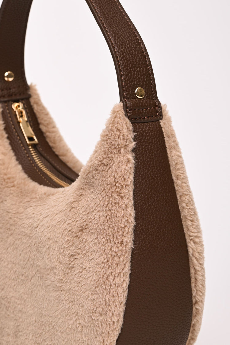 Faux fur hobo bag