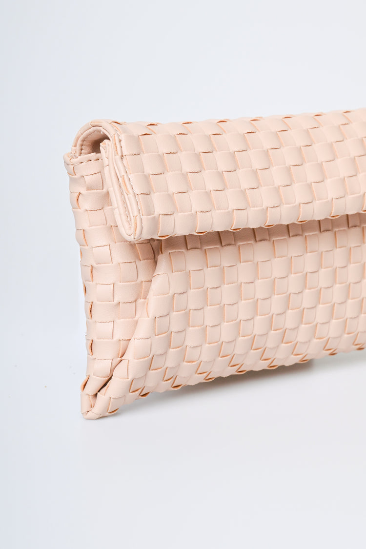 Pochette a busta in similpelle intrecciata