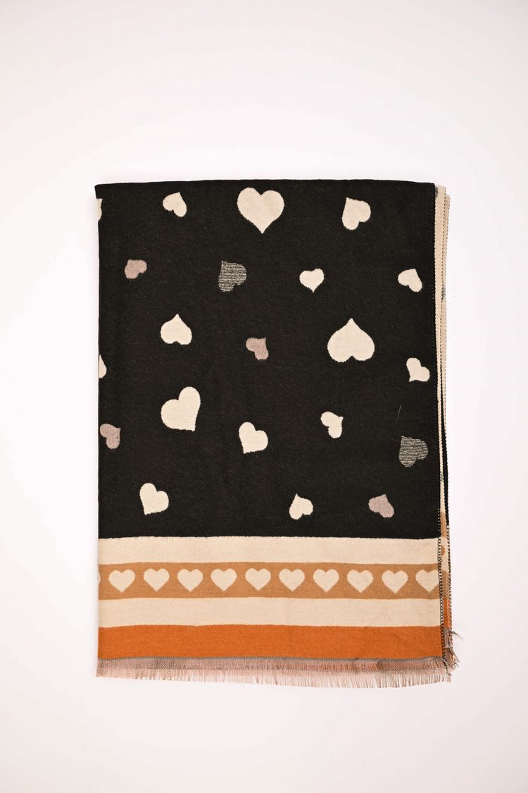 Heart motif scarf