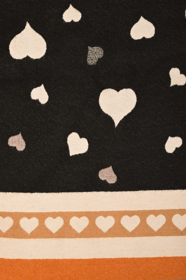 Heart motif scarf