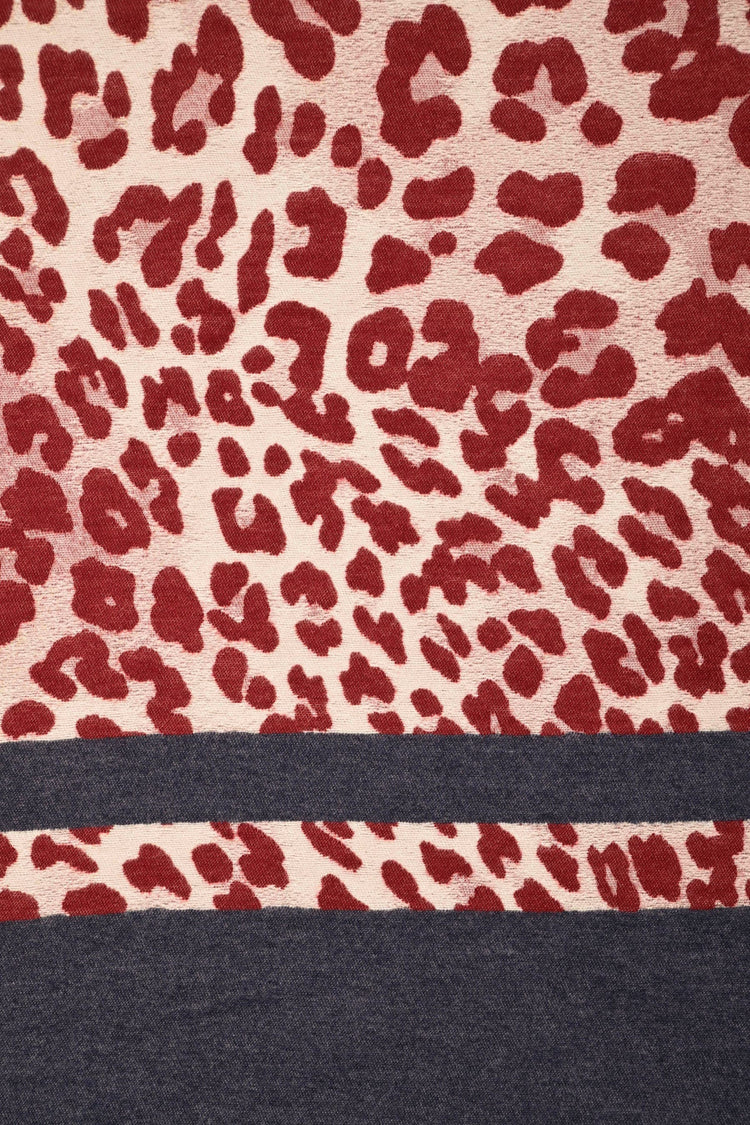 Striped animalier scarf