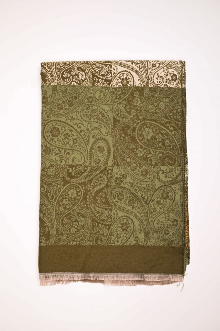 Paisley check motif scarf