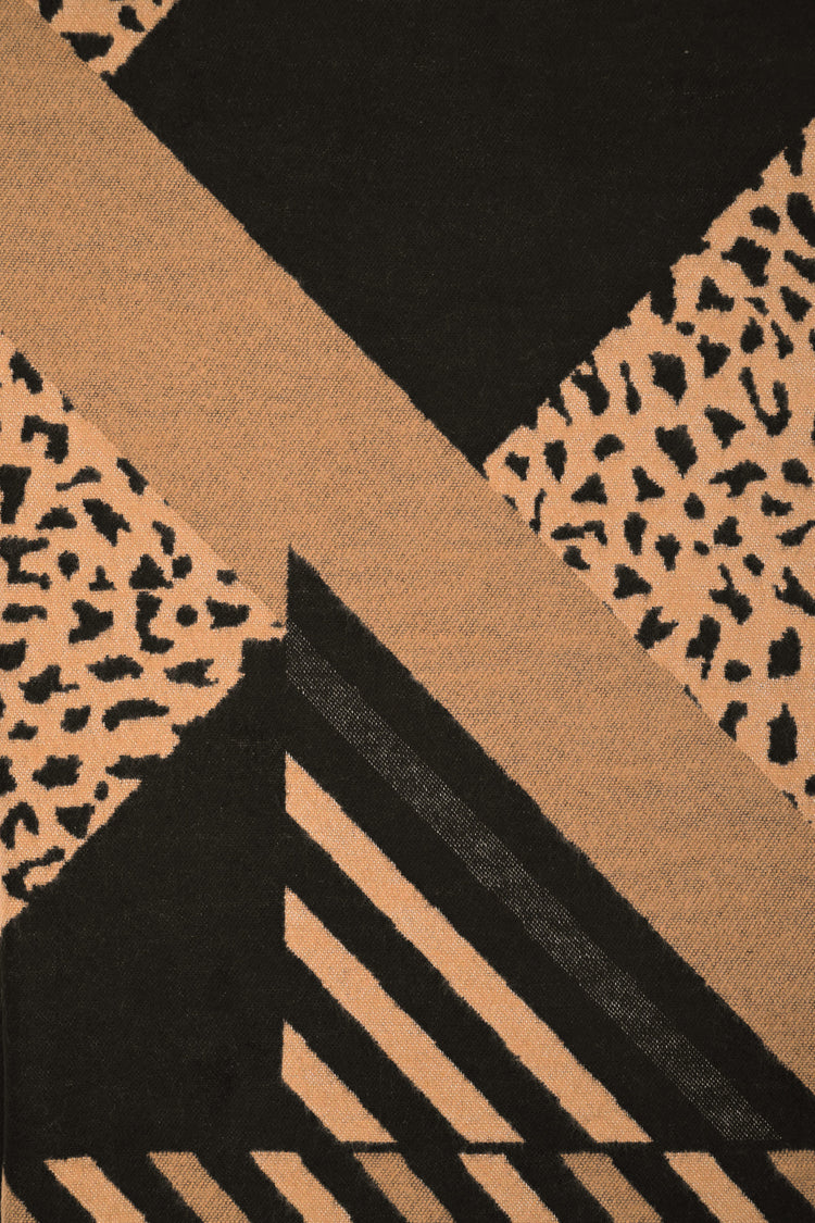 Geometric animalier motif scarf