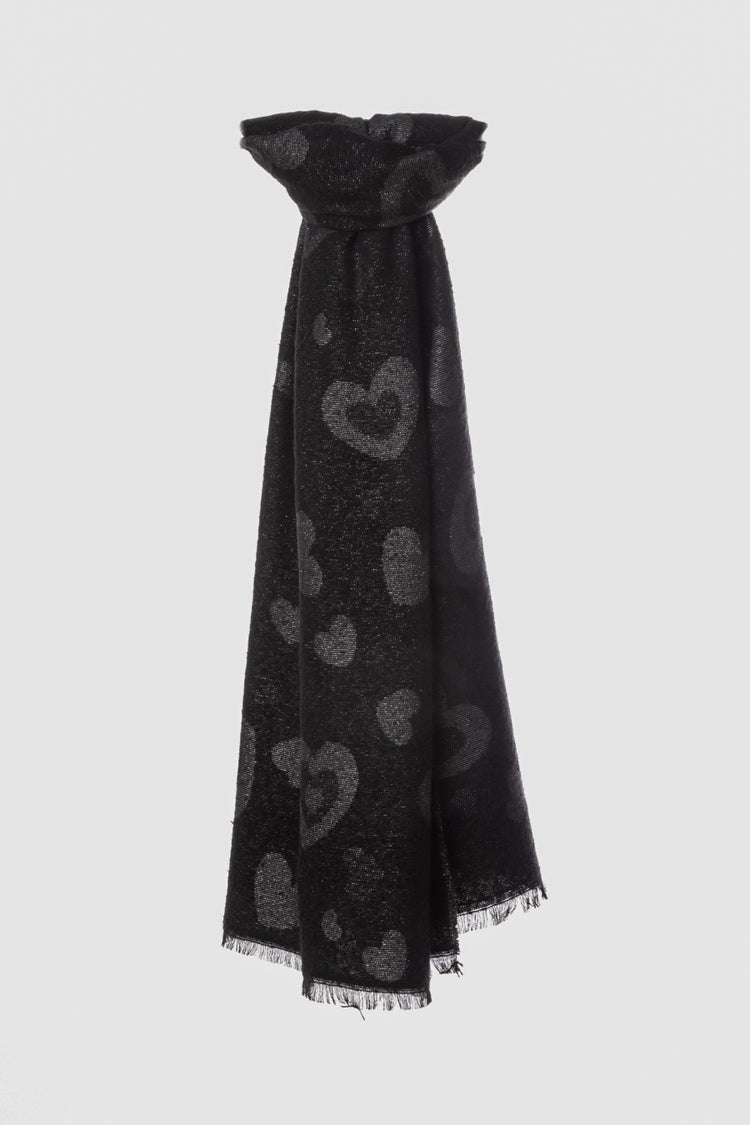 Heart jacquard scarf