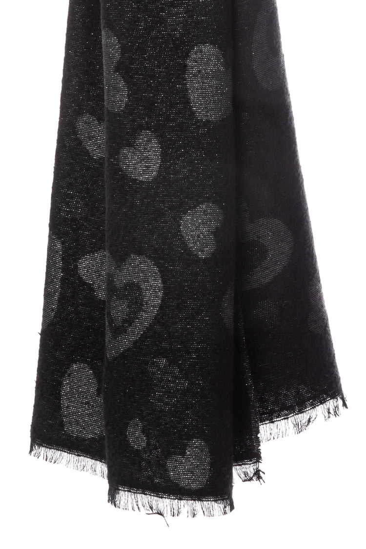 Heart jacquard scarf