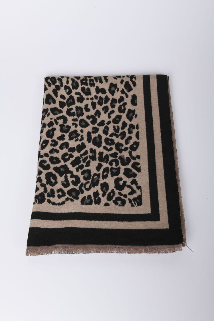 Leopard motif scarf
