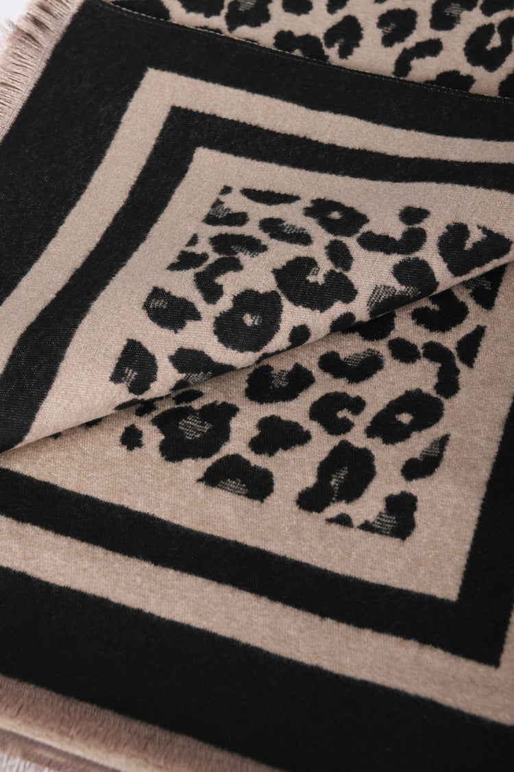 Leopard motif scarf