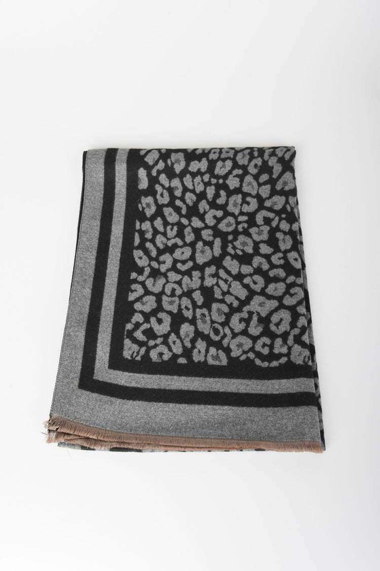 Leopard motif scarf