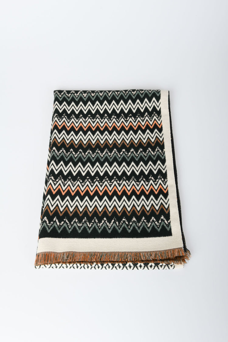 Zig-zag striped scarf