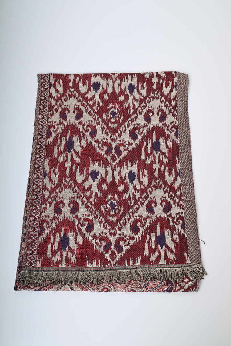 Ethnic motif jacquard scarf