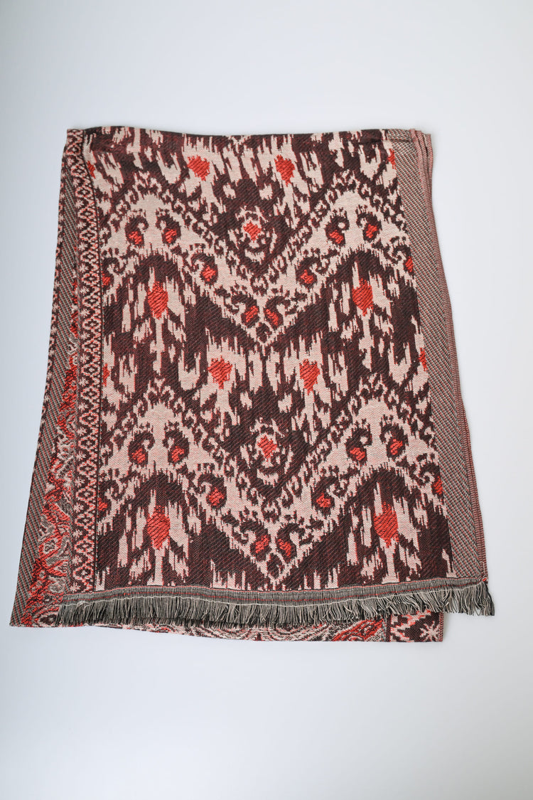 Ethnic motif jacquard scarf