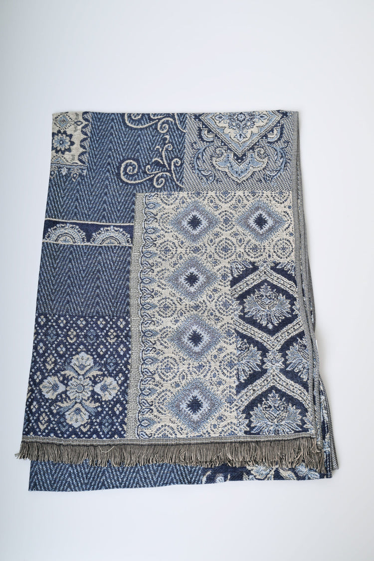 Patchwork jacquard scarf