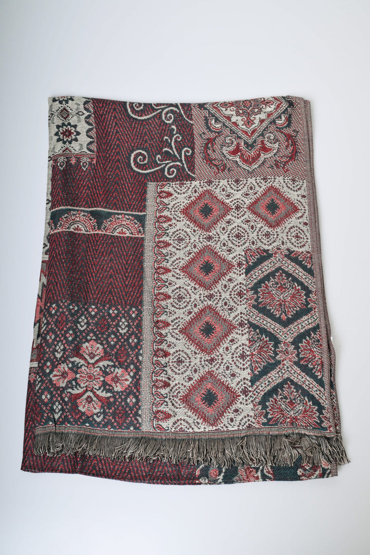 Patchwork jacquard scarf