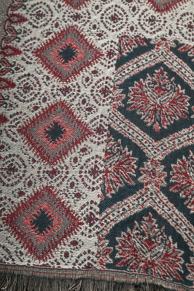 Patchwork jacquard scarf