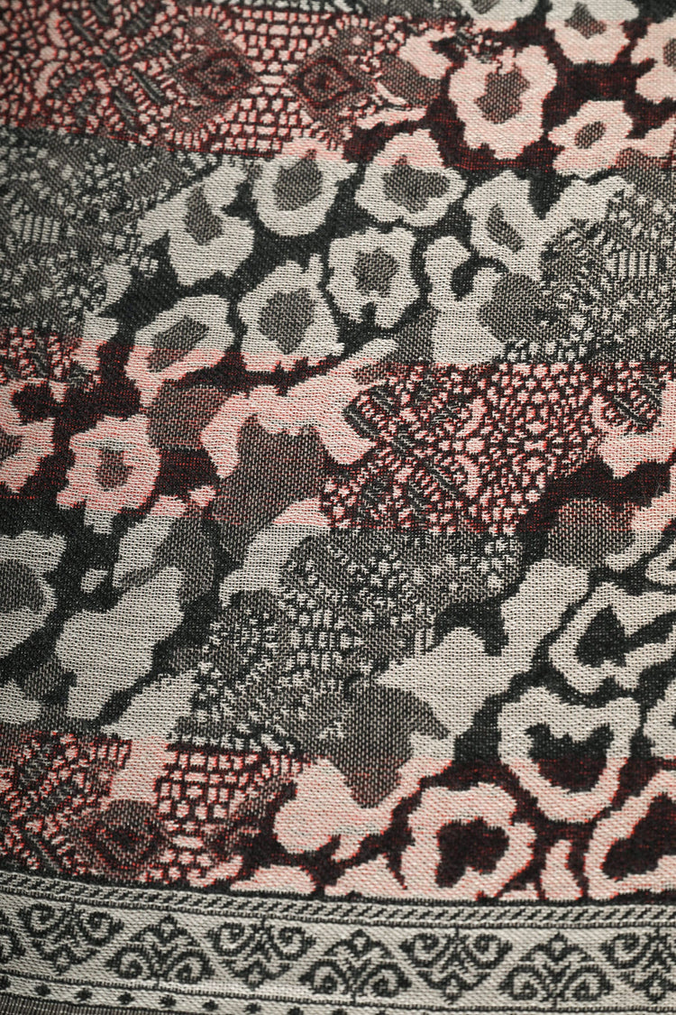 Animalier striped jacquard scarf
