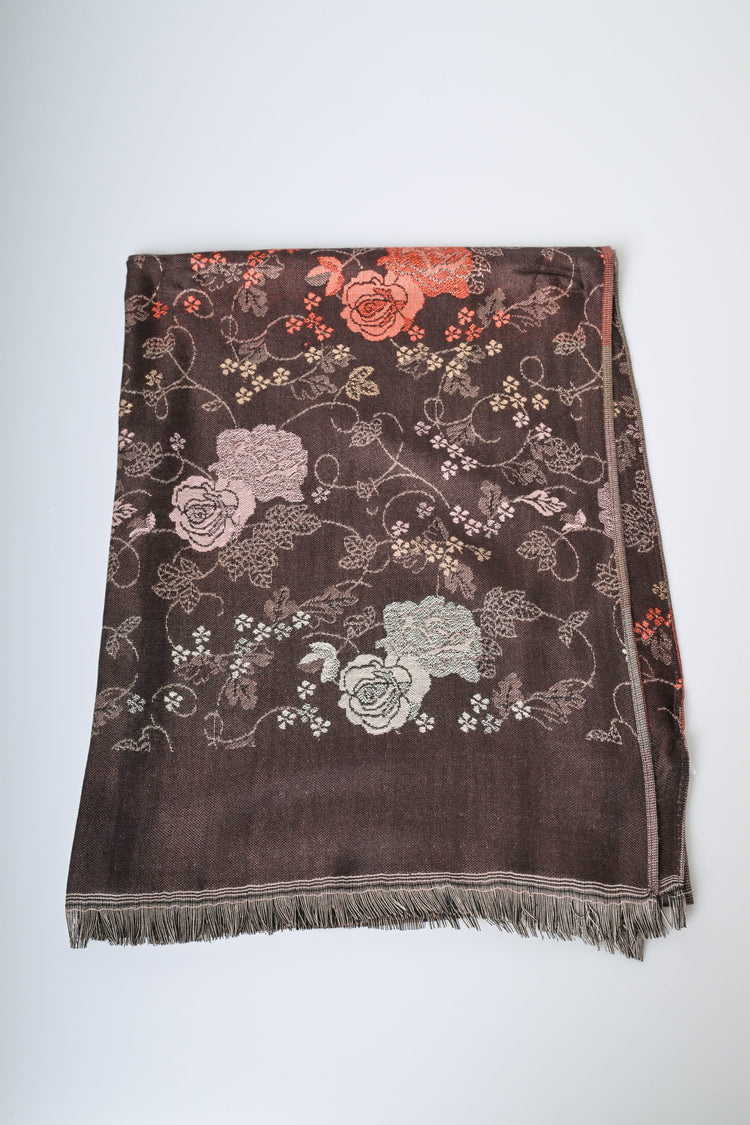 Floral jacquard scarf