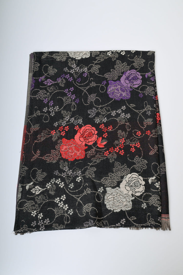 Floral jacquard scarf