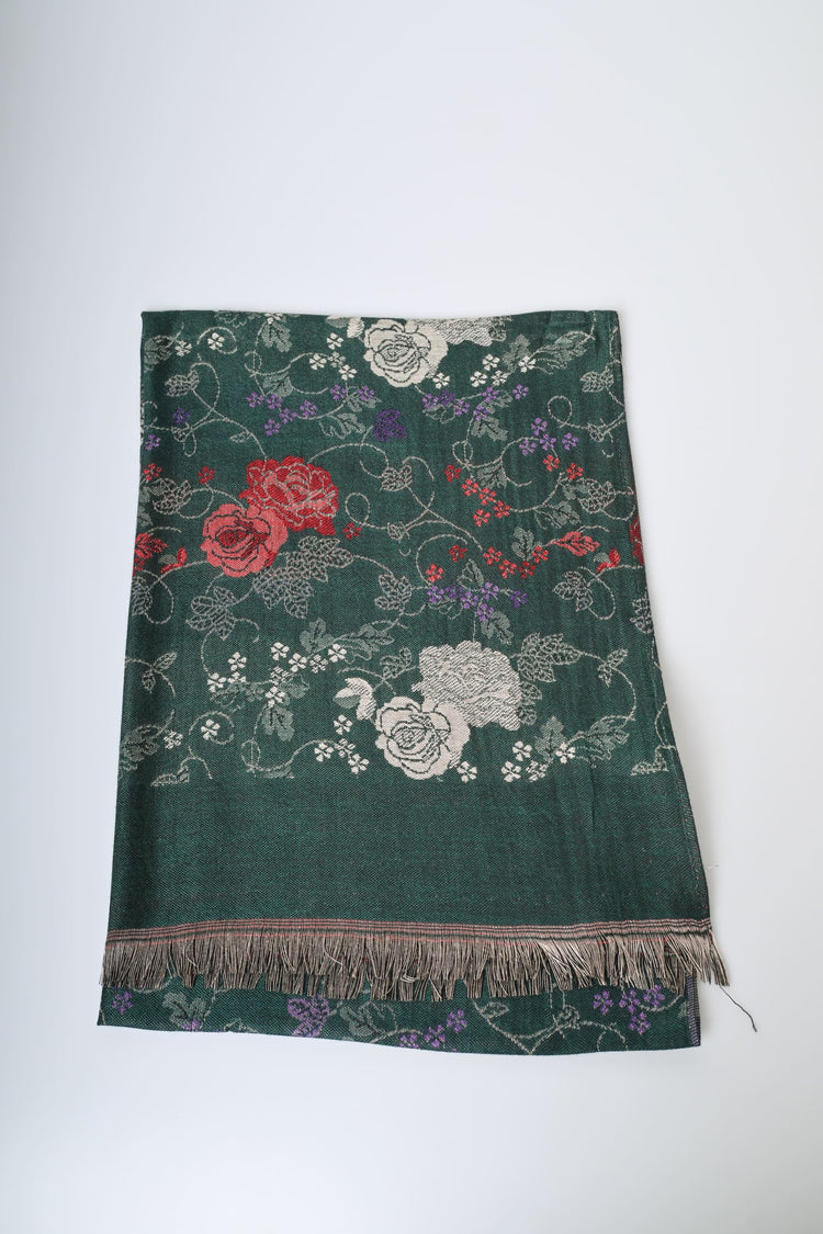 Floral jacquard scarf