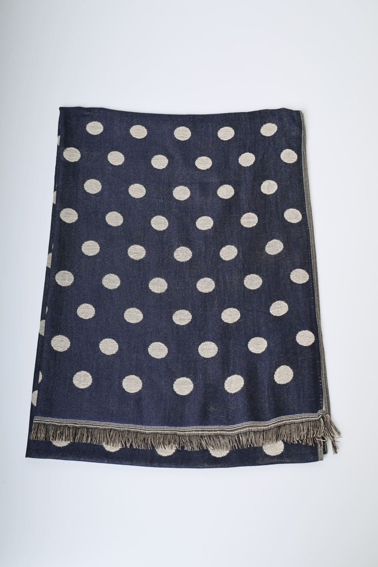 Polka dot jacquard scarf