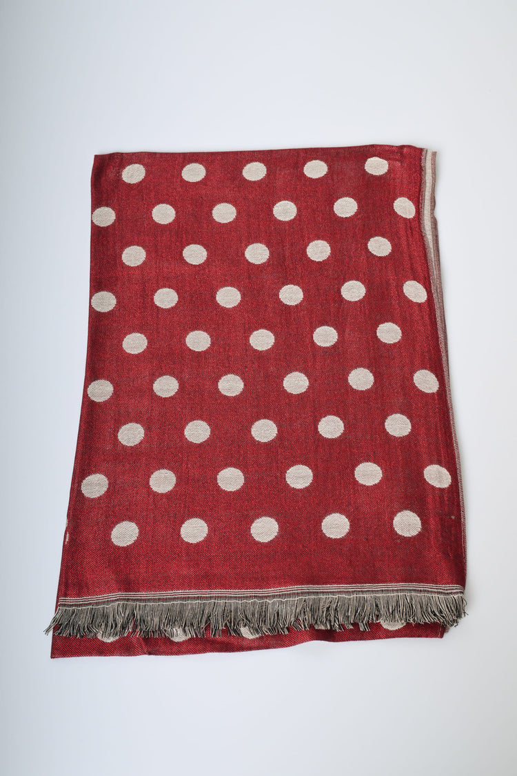 Polka dot jacquard scarf