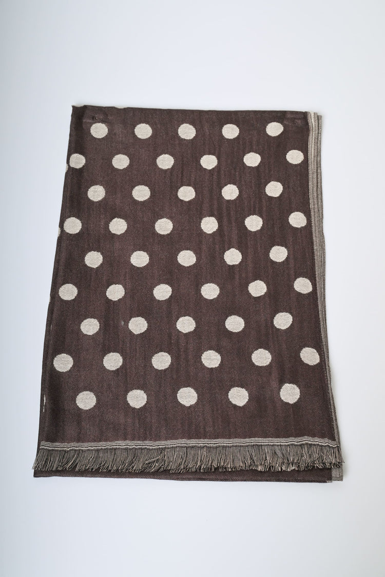 Polka dot jacquard scarf