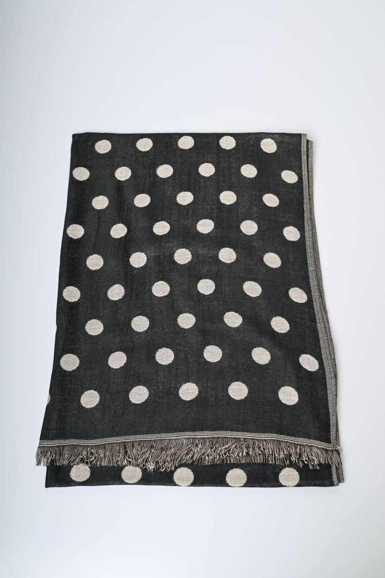 Polka dot jacquard scarf