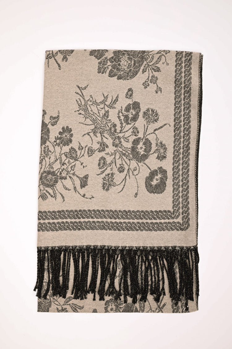 Floral jacquard scarf