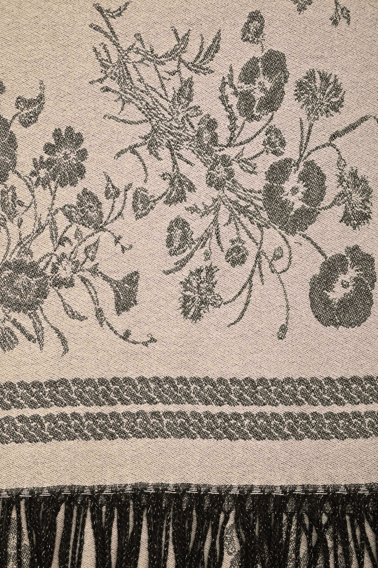 Floral jacquard scarf