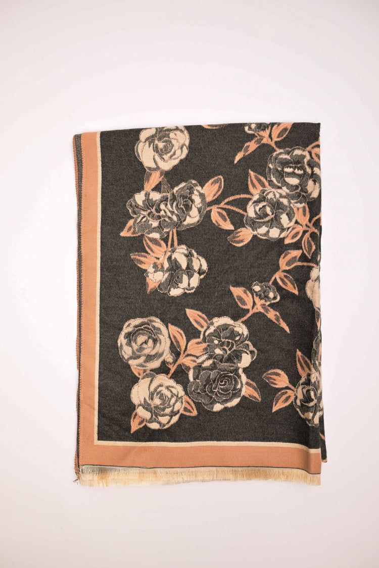 Sciarpa rose jacquard