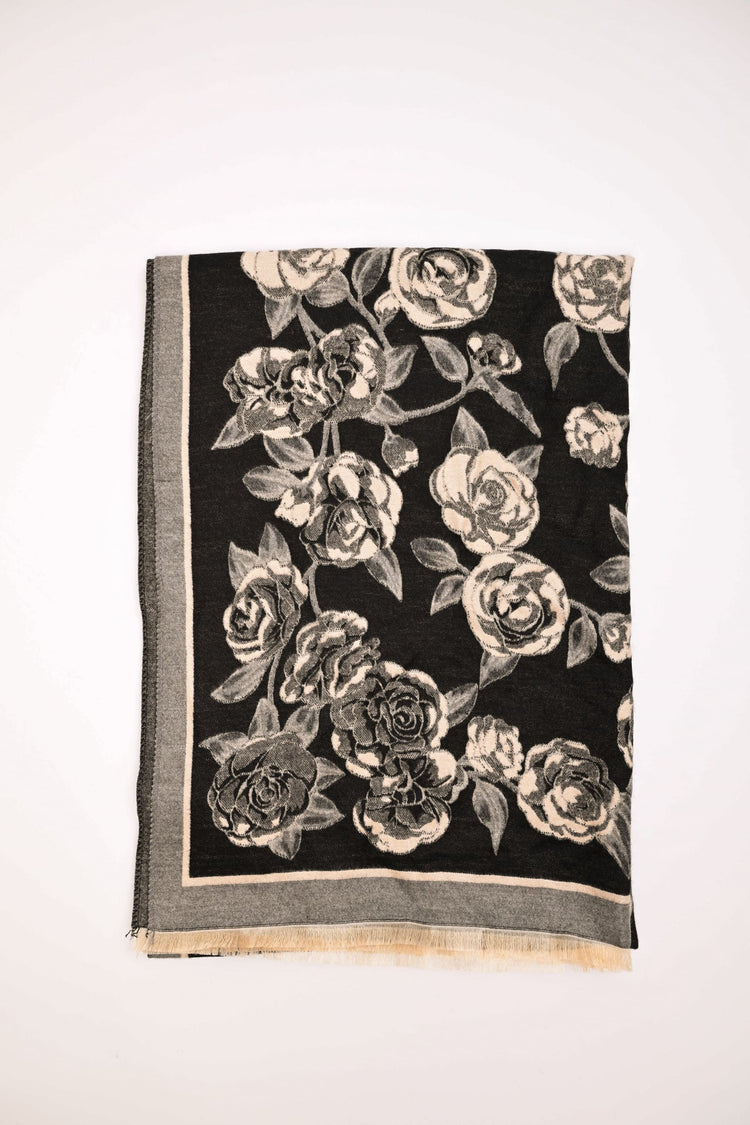 Sciarpa rose jacquard