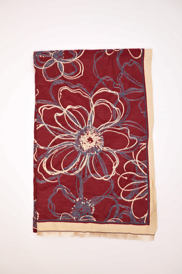 Floral jacquard scarf