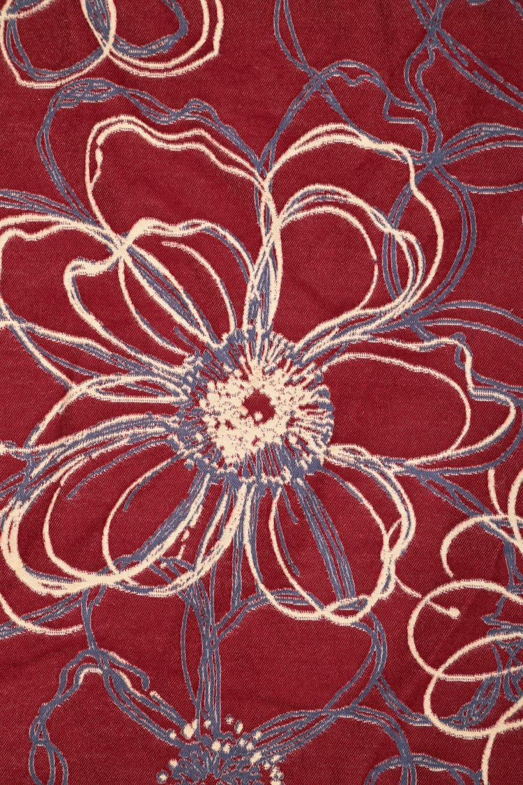 Floral jacquard scarf